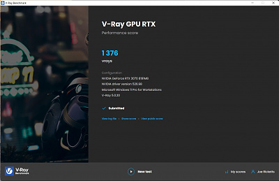 Click image for larger version

Name:	Screenshot - VRAY Benchmark - RTX Score - Post NVIDIA Update.jpg
Views:	818
Size:	143.5 KB
ID:	1166690