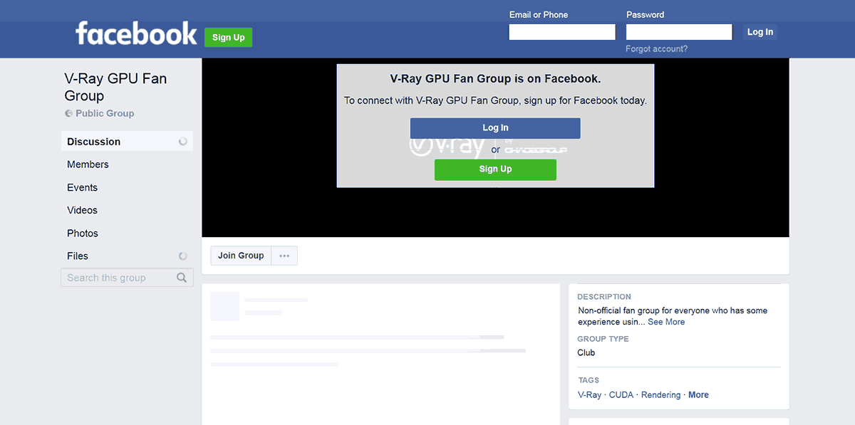 Can't access Vray RT Facebook group