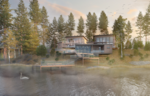 Finnish lakeside summer morning atmosphere modelled in Revit and rendered with Vray. Plants are vrmeshes converted from CGaxis models and materials are mostly custom made. Post production was used to add a swan, fog and to adjust color balance.