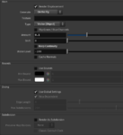 Displacement node settings.