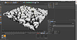 C4D material with noise shader applied to mesh - un-rendered viewport